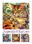 Cover-Bild zum Titel 'Jugendstil Katzen (Wandkalender 2026 DIN A2 hoch), CALVENDO Monatskalender' von 'Sabine Löwer'