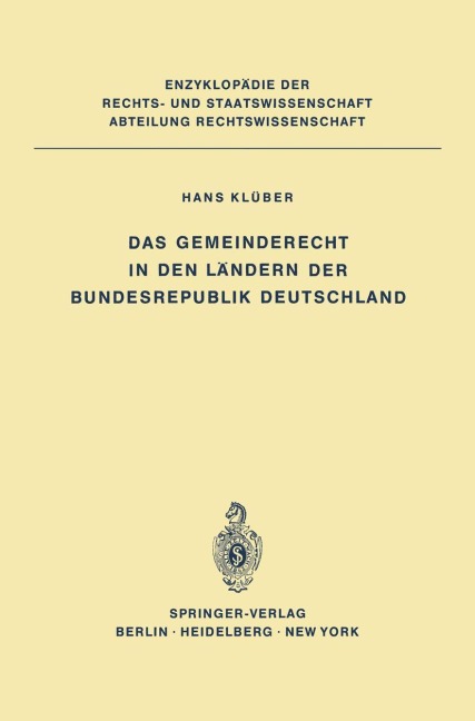 Das Gemeinderecht in den Ländern der Bundesrepublik Deutschland - Hans Klüber