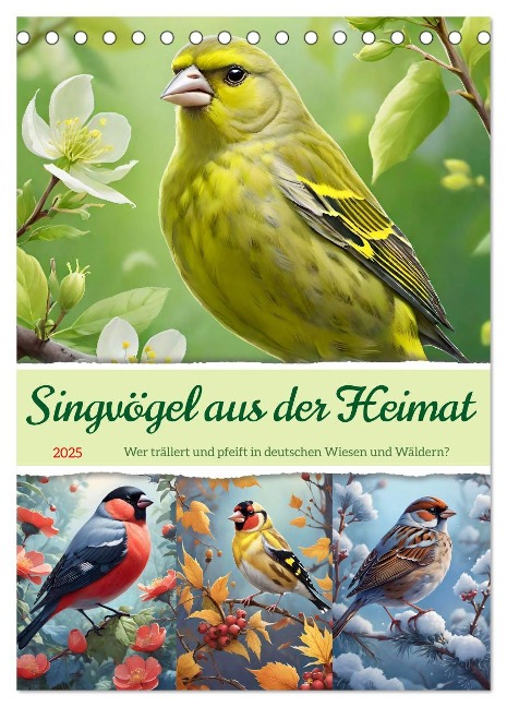 Singvögel aus der Heimat (Tischkalender 2025 DIN A5 hoch), CALVENDO Monatskalender - Steffani Lehmann