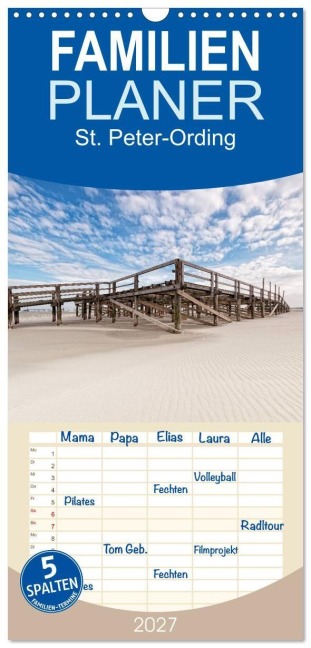 Familienplaner 2027 - St. Peter-Ording mit 5 Spalten (Wandkalender, 21 x 45 cm) CALVENDO - Nordbilder Nordbilder