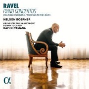 Cover-Bild zum Titel 'Ravel: Klavierkonzerte' von 'Nelson/Orchestre Philharmonique de Monte-C Goerner'