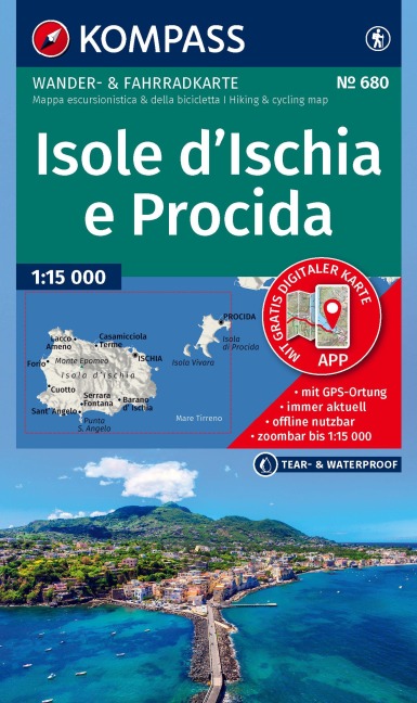 KOMPASS Wanderkarte 680 Isole d' Ischia e Procida 1:15.000 - 
