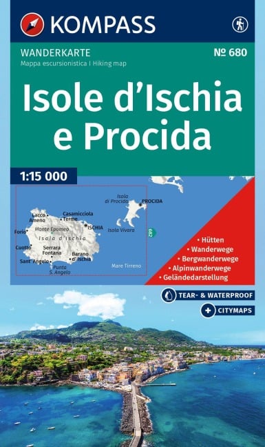 KOMPASS Wanderkarte 680 Isole d' Ischia e Procida 1:15.000 - 
