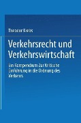 Cover-Bild zum Titel 'Verkehrsrecht und Verkehrswirtschaft' von 'Theodor Krebs'