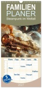 Cover-Bild zum Titel 'Familienplaner 2027 - Steampunk im Weltall mit 5 Spalten (Wandkalender, 21 x 45 cm) CALVENDO' von 'Daniela Tapper'