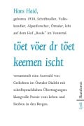 Cover-Bild zum Titel 'töet vöer dr töet keemen ischt' von 'Hans Haid'