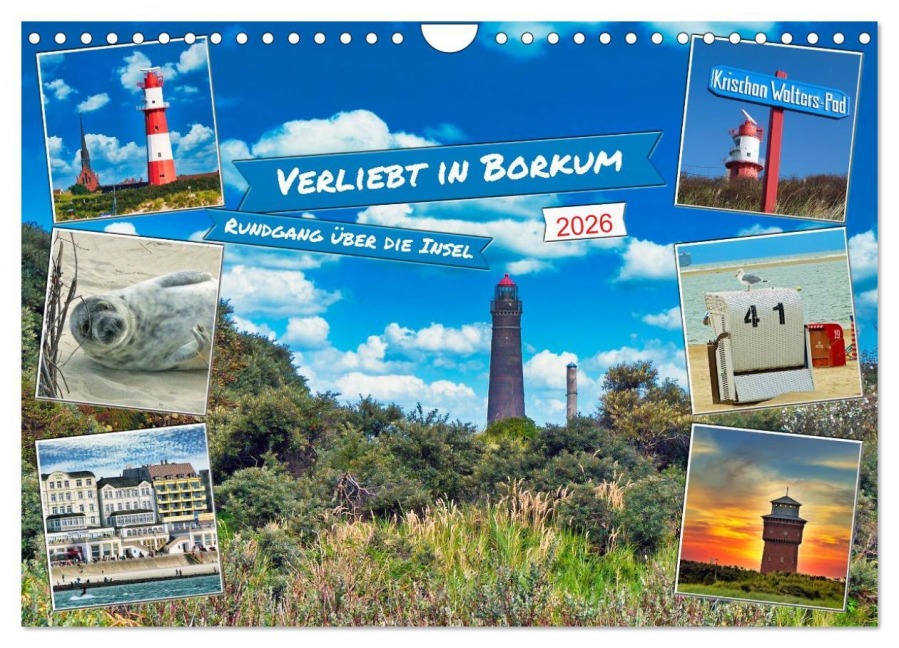 Verliebt in Borkum (Wandkalender 2026 DIN A4 quer), CALVENDO Monatskalender - Claudia Kleemann