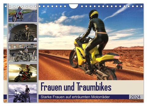 Frauen und Traumbikes (Wandkalender 2024 DIN A4 quer), CALVENDO Monatskalender - Karsten Schröder