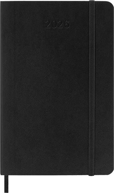 Moleskine 12 Monate Wochen Notizkalender 2026, Pocket/A6, 1 Wo = 1 Seite, rechts linierte Seite, Weicher Einband, Schwarz - 