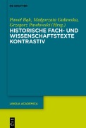 Cover-Bild zum Titel 'Historische Fach- und Wissenschaftstexte kontrastiv' von ''