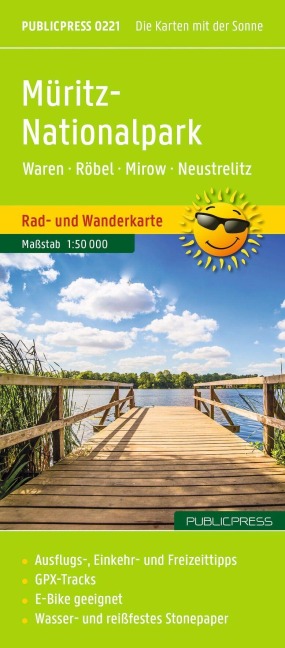 Publicpress Rad- und Wanderkarte Müritz-Nationalpark, Waren, Röbel, Mirow, Neustrelitz 1:50.000 - 