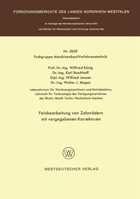 Feinbearbeitung von Zahnrädern mit vorgegebenen Korrekturen - 