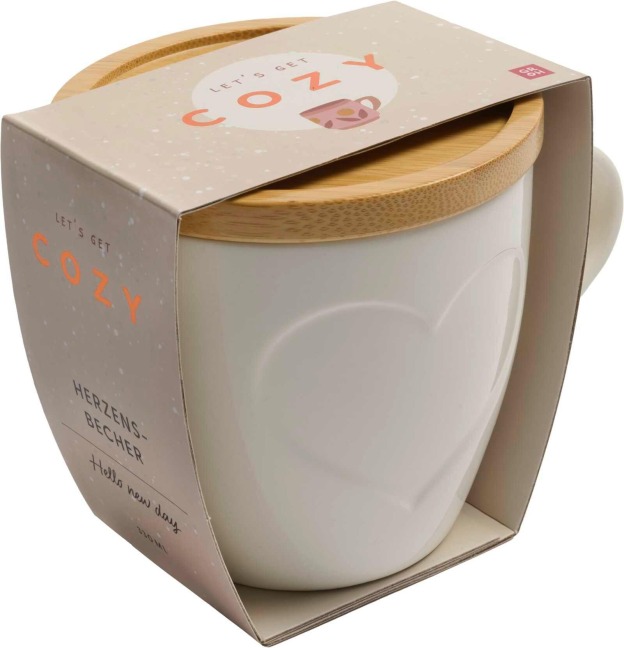 COZY Tasse mit Bambusdeckel (weiß) - 