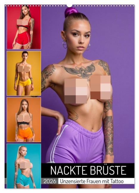 NACKTE BRÜSTE - Unzensierte Frauen mit Tattoo (Wandkalender 2026 DIN A2 hoch), CALVENDO Monatskalender - Mb Fotografie