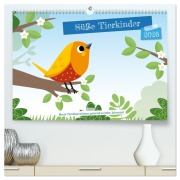 Süße Tierkinder (hochwertiger Premium Wandkalender 2026 DIN A2 quer), Kunstdruck in Hochglanz - Carmen Eisendle