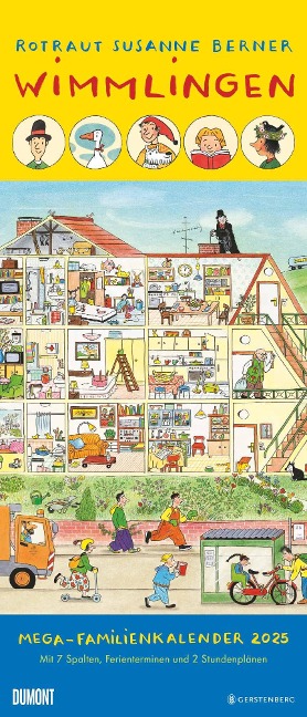 Wimmlingen 2025 - Mega-Familienkalender mit 7 Spalten - Mit 2 Stundenplänen und Ferientabelle - Hochformat 30,0 x 70,0 cm - 