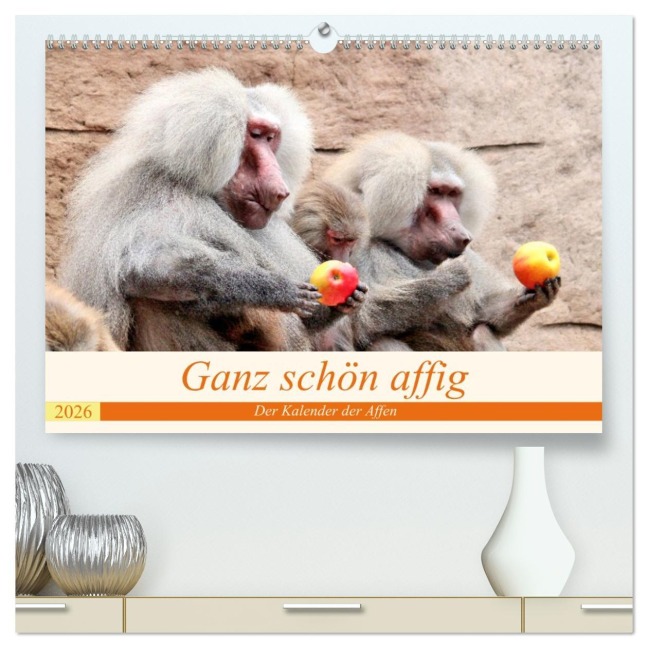 Ganz schön affig - Der Kalender der Affen (hochwertiger Premium Wandkalender 2026 DIN A2 quer), Kunstdruck in Hochglanz - Arno Klatt