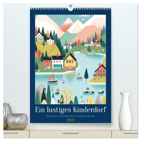 Ein lustiges Kinderdorf (hochwertiger Premium Wandkalender 2025 DIN A2 hoch), Kunstdruck in Hochglanz - Steffen Gierok-Latniak