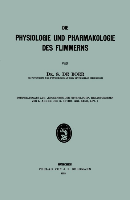 Die Physiologie und Pharmakologie des Flimmerns - S. De Boer