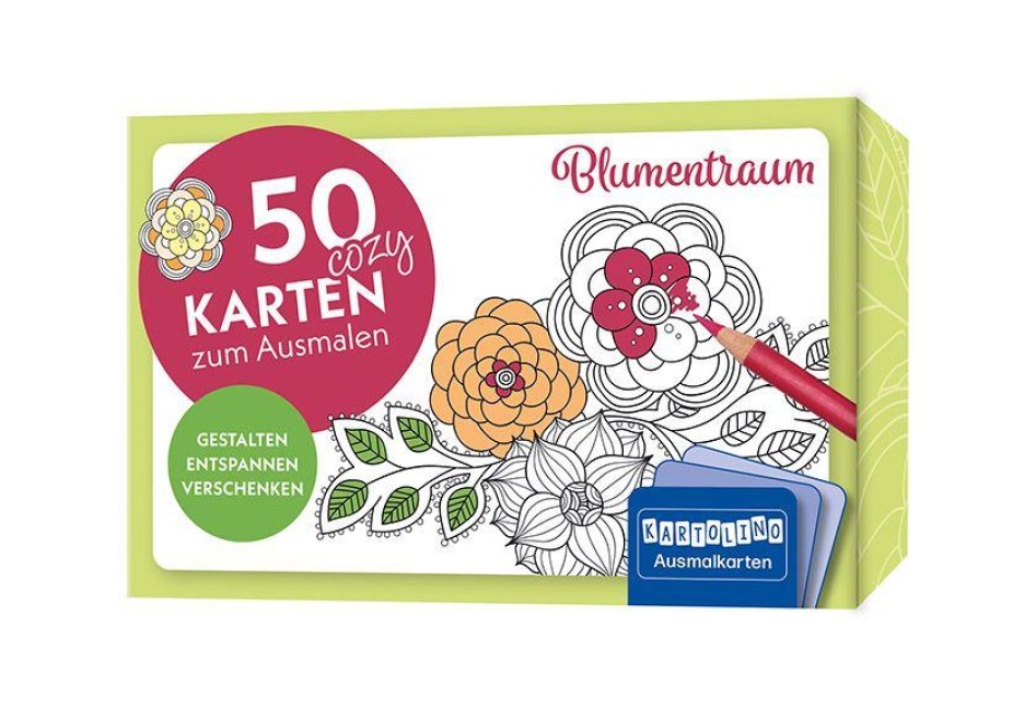 50 cozy Karten zum Ausmalen - Blumentraum - 