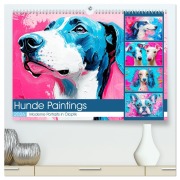 Cover-Bild zum Titel 'Hunde Paintings. Moderne Portraits in Öloptik (hochwertiger Premium Wandkalender 2026 DIN A2 quer), Kunstdruck in Hochglanz' von 'Rose Hurley'
