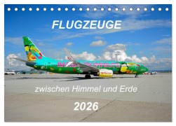 Cover-Bild zum Titel 'Flugzeuge zwischen Himmel und Erde (Tischkalender 2026 DIN A5 quer), CALVENDO Monatskalender' von 'Matthias Merz'