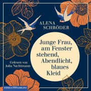 Cover-Bild zum Titel 'Junge Frau, am Fenster stehend, Abendlicht, blaues Kleid' von 'Alena Schröder'