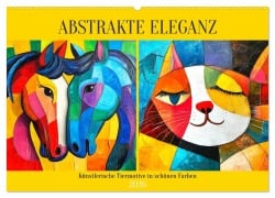 Cover-Bild zum Titel 'Abstrakte Eleganz. Künstlerische Tiermotive in schönen Farben (Wandkalender 2026 DIN A2 quer), CALVENDO Monatskalender' von 'Rose Hurley'