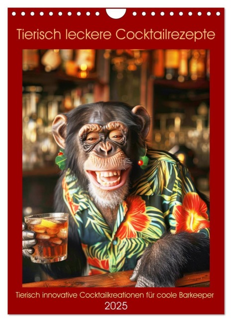 Tierisch leckere Cocktailrezepte (Wandkalender 2025 DIN A4 hoch), CALVENDO Monatskalender - Peter Rübsamen