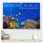 Cover-Bild zum Titel 'Momente im Blau - Ein Terminplaner für Unterwasser-Freunde (hochwertiger Premium Wandkalender 2026 DIN A2 quer), Kunstdruck in Hochglanz' von 'Tina Melz'