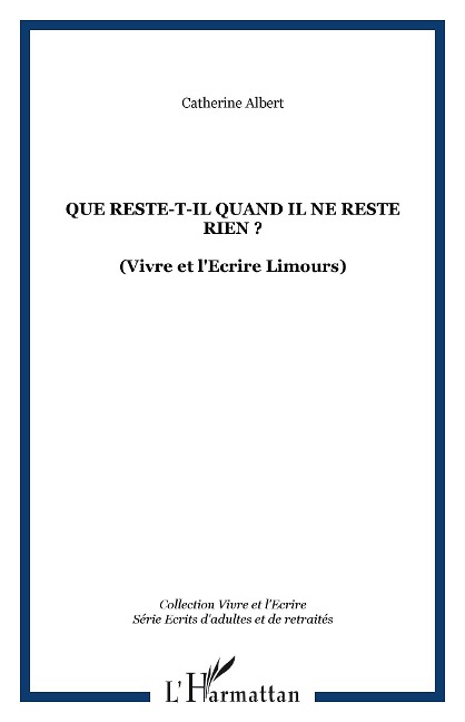 Que reste-t-il quand il ne reste rien ? - Albert