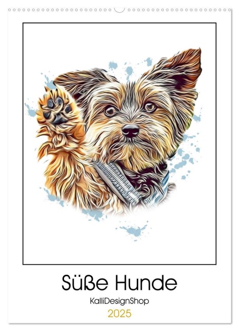 Süße Hunde (Wandkalender 2025 DIN A2 hoch), CALVENDO Monatskalender - KalliDesignShop KalliDesignShop