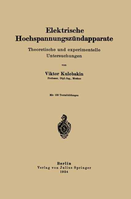 Elektrische Hochspannungszündapparate - Viktor Kulebakin