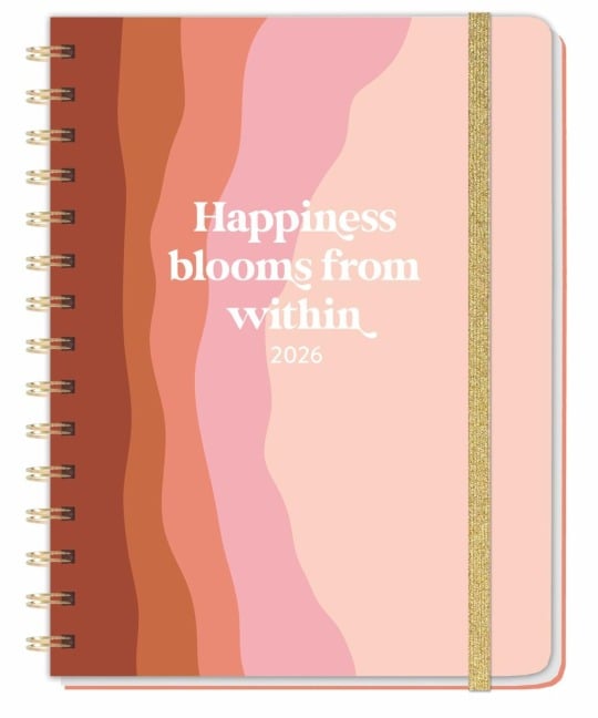 Happiness blooms from within Spiral-Kalenderbuch A5 2026 - 