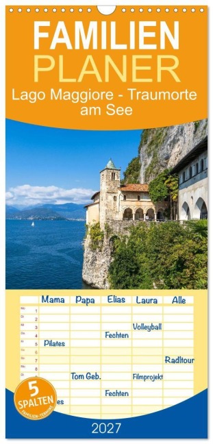 Familienplaner 2027 - Lago Maggiore - Traumorte am See mit 5 Spalten (Wandkalender, 21 x 45 cm) CALVENDO - Elisabeth Schittenhelm