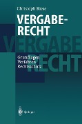 Cover-Bild zum Titel 'Vergaberecht' von 'Christoph Riese'