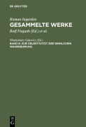 Cover-Bild zum Titel 'Zur Objektivität der sinnlichen Wahrnehmung' von ''