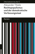 Cover-Bild zum Titel 'Rechtspopulismus und der demokratische Verfassungsstaat' von 'Alexander Thiele'
