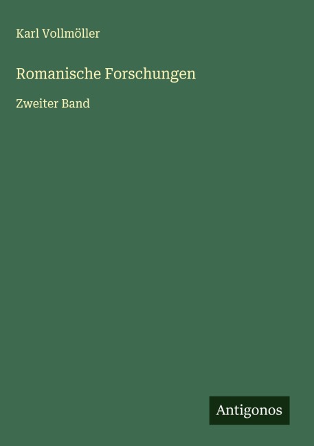 Romanische Forschungen - Karl Vollmöller