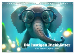 Die lustigen Dickhäuter. Ein Kalender für gute Laune (Wandkalender 2026 DIN A4 quer), CALVENDO Monatskalender - Artefacti Artefacti