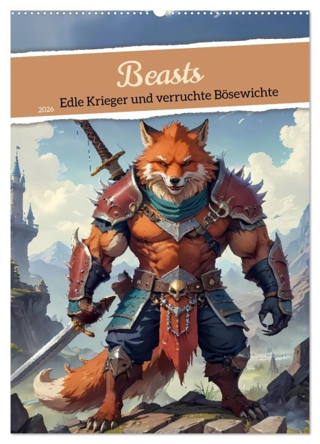 Beasts - Edle Krieger und verruchte Bösewichte (Wandkalender 2026 DIN A2 hoch), CALVENDO Monatskalender - Sell Pixs:Sell