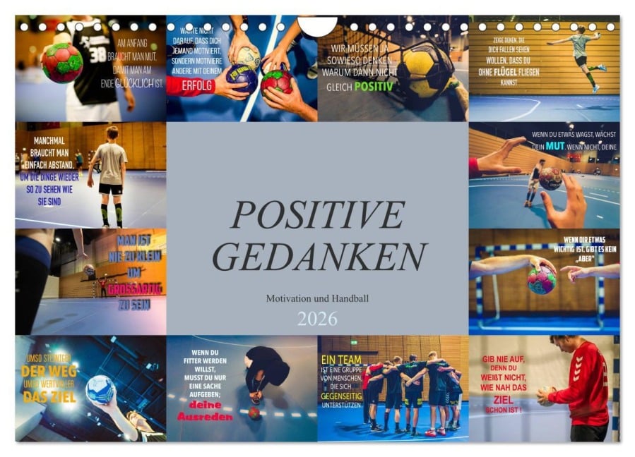 Positive Gedanken - Motivation und Handball (Wandkalender 2026 DIN A4 quer), CALVENDO Monatskalender - Dirk Meutzner