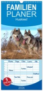 Cover-Bild zum Titel 'Familienplaner 2026 - Huskies! mit 5 Spalten (Wandkalender, 21 x 45 cm) CALVENDO' von 'Jens Kalanke'