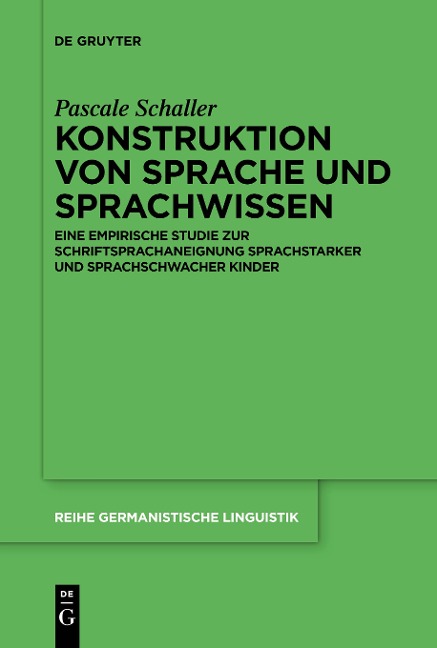 Konstruktion von Sprache und Sprachwissen - Pascale Schaller