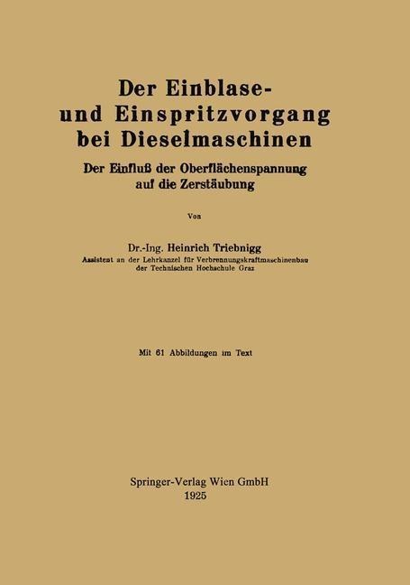 Der Einblase- und Einspritzvorgang bei Dieselmaschinen - Heinrich Triebnigg