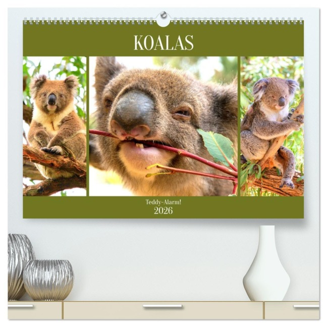Koalas. Teddy-Alarm! (hochwertiger Premium Wandkalender 2026 DIN A2 quer), Kunstdruck in Hochglanz - Rose Hurley