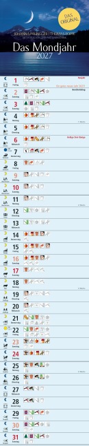 Das Mondjahr 2027 - Streifenkalender - Johanna Paungger, Thomas Poppe