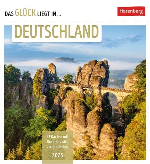 Das Glück liegt in Deutschland Postkartenkalender 2025 - Wochenkalender mit 53 Postkarten, 53 besondere Orte entdecken - Martina Schnober-Sen