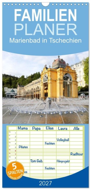 Familienplaner 2027 - Marienbad in Tschechien mit 5 Spalten (Wandkalender, 21 x 45 cm) CALVENDO - Gisela Kruse