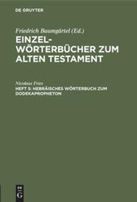 Hebräisches Wörterbuch zum Dodekapropheton - Nicolaus Fries